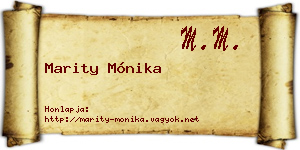 Marity Mónika névjegykártya